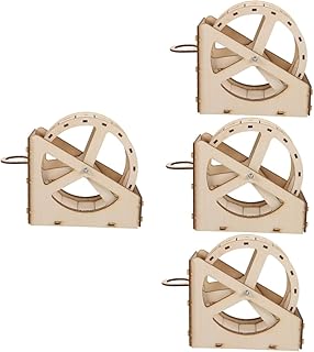 FRCOLOR 4 Peças Roda De Corrida De Madeira Para Animais De Estimação Hamster Rodas De Madeira Brinquedo De Roda De Cobaia Pequenos Animais De Brinquedo Roda De Exercício De Gato Roda De