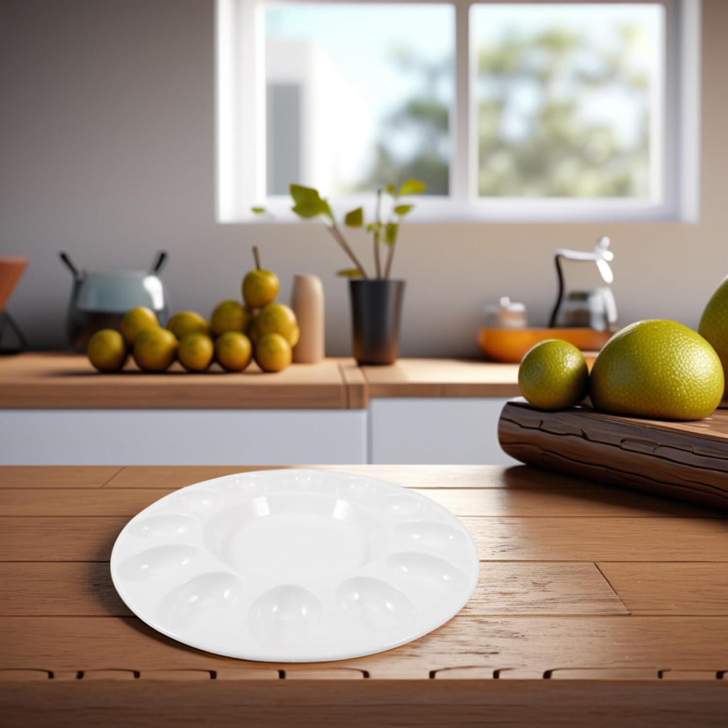 Ceramic Deviled Egg Tray Platter White Easter Egg Serving Dish for Party Dining Table Refrigerator Storage
