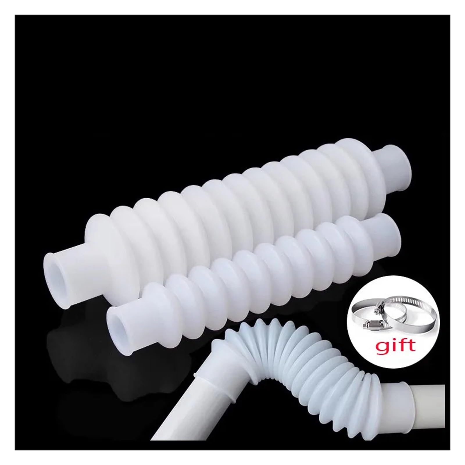 Tubo In Gomma Con Soffietto Siliconico Curva Telescopica Tubo Di Scarico In PVC Downpipe Accessori Lavello Lavatrice Tubo In PVC Con Fascetta(Dia 110mm)