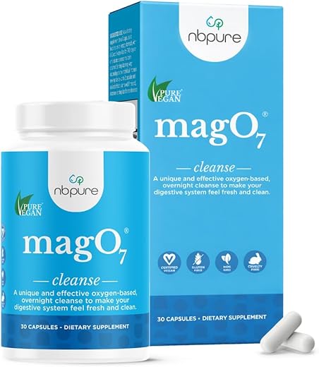 nbpure Mag O7 Oxygen Digestive System and Colon Cleanse and Detox Capsules, 30 Count. Perfect Travel Size.