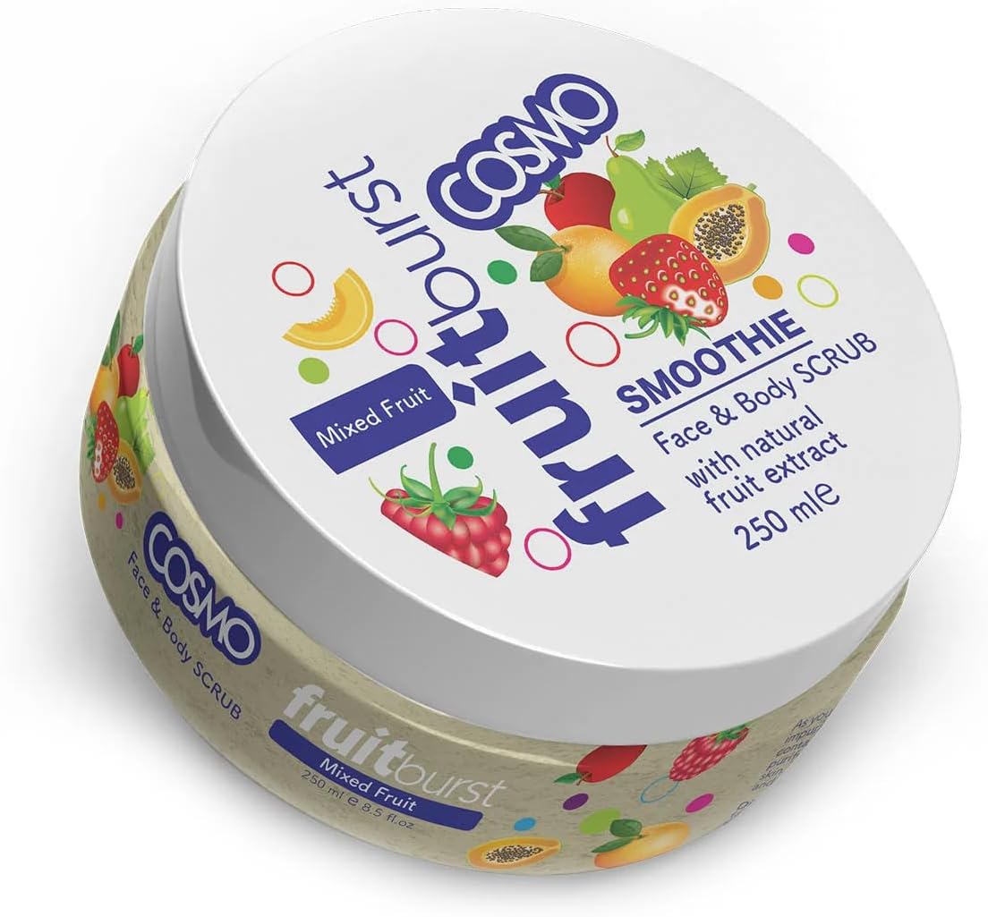 CD COSMO DESIGNS Smoothie Mixed Fruit Face & Body Scrub 250ml, With Natural Fruit Extract, All Skin Types, for Men & Women