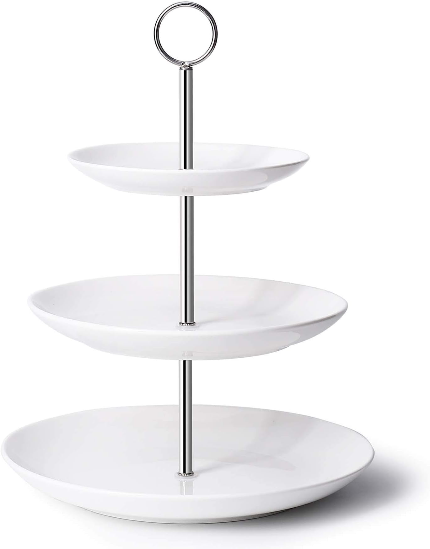 Krockery White Porcelain Cupcake Stand - 3 Tier Dessert Stand/Tiered Serving Stand for Parties