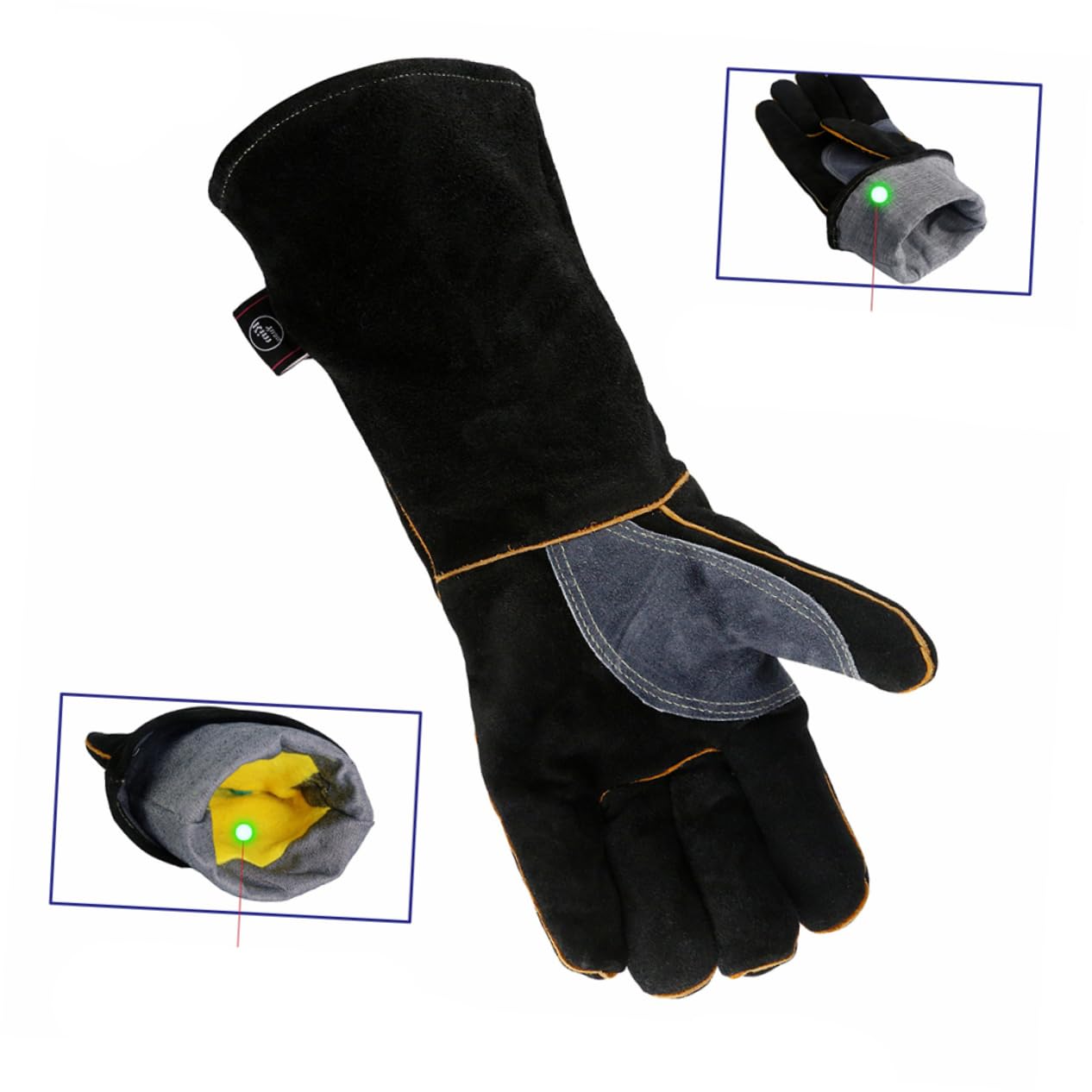 UPKOCH Par 16 fragua guantes de construccion guantes de guante de jardineria Guantes de cocina guantes de trabajo guantes para hornear guantes anti-escaldaduras horno estufa Trabaja