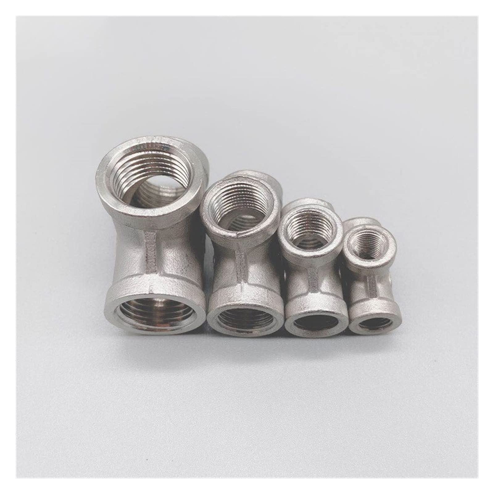 HMTE Adaptador de Acero Inoxidable SS 304, 1/8 ", 1/4", 3/8 ", 1/2", 3/4 ", 1", 1-1/4 ", 1-1/2", Rosca Hembra BSP, Montaje de tubería de Agua, 3 vías, Igual (Especificación de Rosca: DN40) (DN32)
