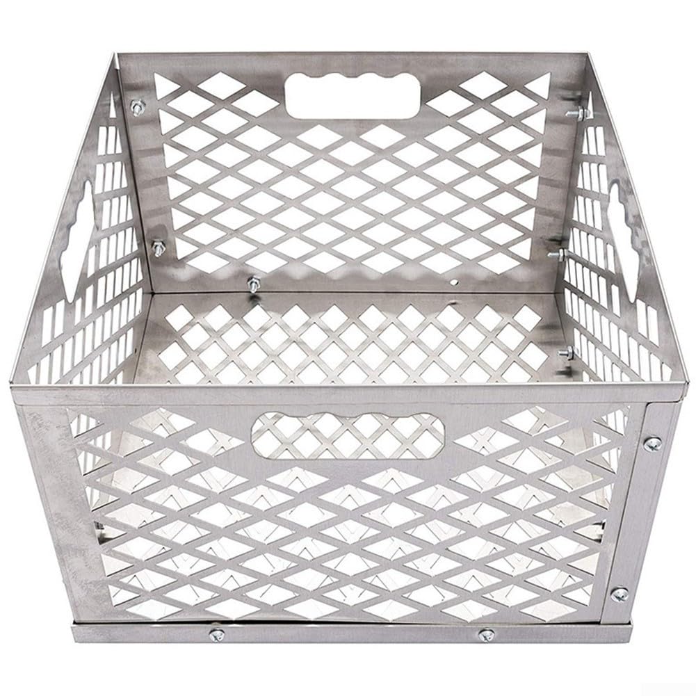 Holzkohle Feuerraumkorb für Oklahoma für Longhorn für BANDERA Offset Smoker Edelstahl 3in1 für Combo mit vertikalem Griff Deckelriegel 1 Packung