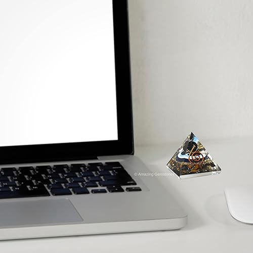 Miniatura 5 de Ultimate Protection - Pirámide de orgón con esfera de obsidiana negra de ojo malvado, cristales de triple protección, hematita de ojo de tigre y