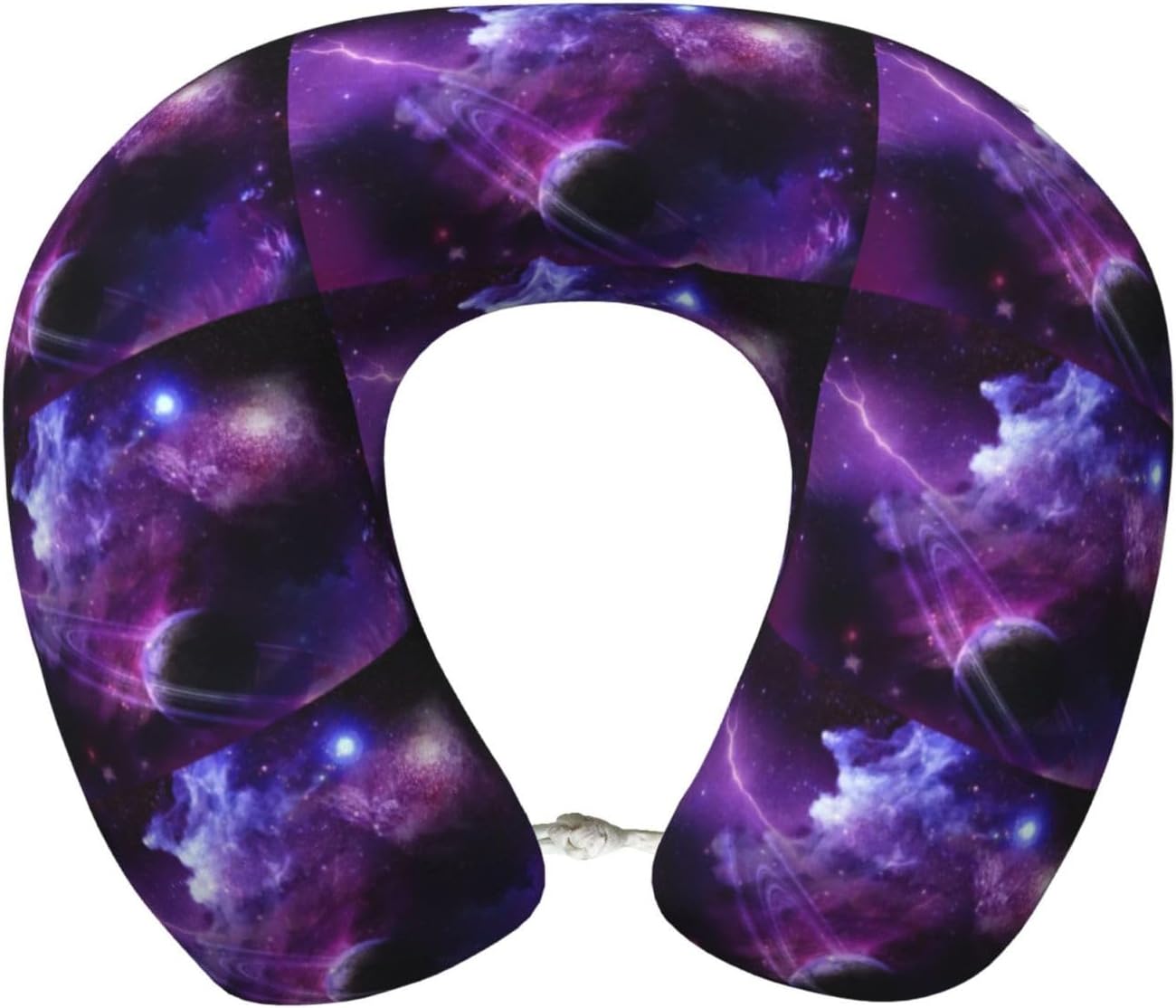 Cuscino da viaggio con stampa stellata viola, cuscino da viaggio in memory foam, cuscino portatile per hotel, campeggio, chi dorme sul lato e sulla schiena