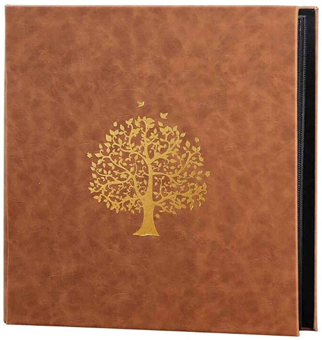 800 retro szlachetne skórzane albumy fotograficzne z czarnymi stronami wewnętrznymi 10 x 15 cm, rodzinna książka dla dzieci 33,5 x 36 cm (kolor: brązowy)