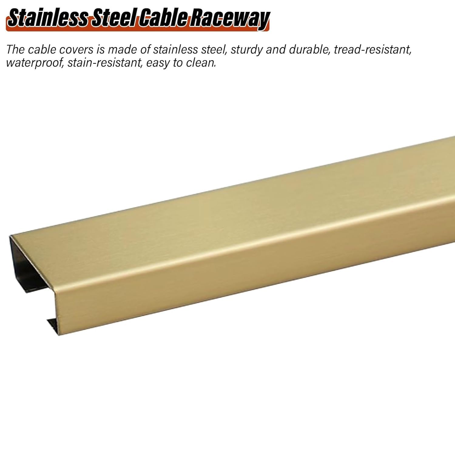 Escondite de Cables, canaleta for Cables de Acero Inoxidable | Cubierta autoadhesiva for cables(Gold,50*25 mm)