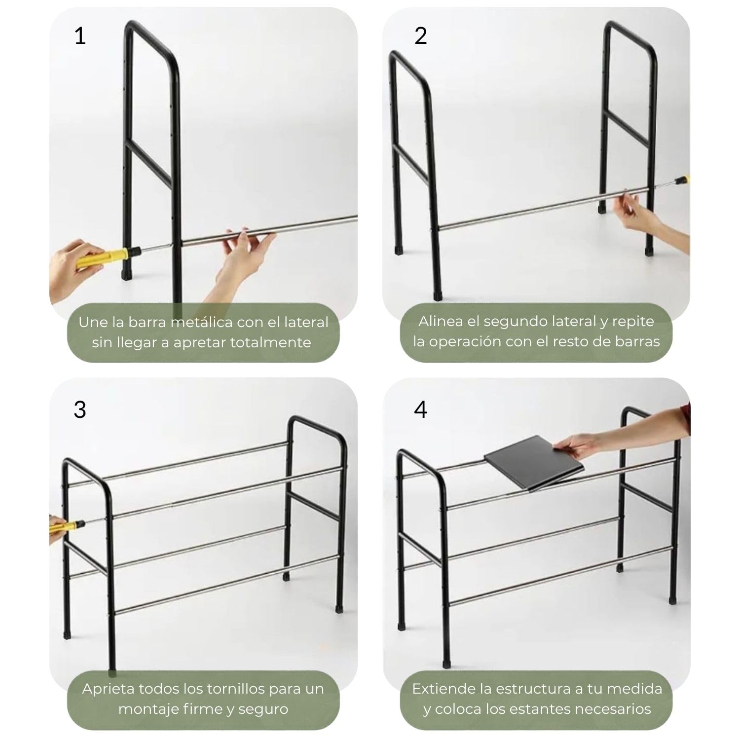 Organizador Cocina Bajo Fregadero Extensible de 2 Niveles | Estantería Multiuso en Acero al Carbono de Alta Resistencia | Organizador Ajustable para Armarios con Tuberías en Cocinas y Baños