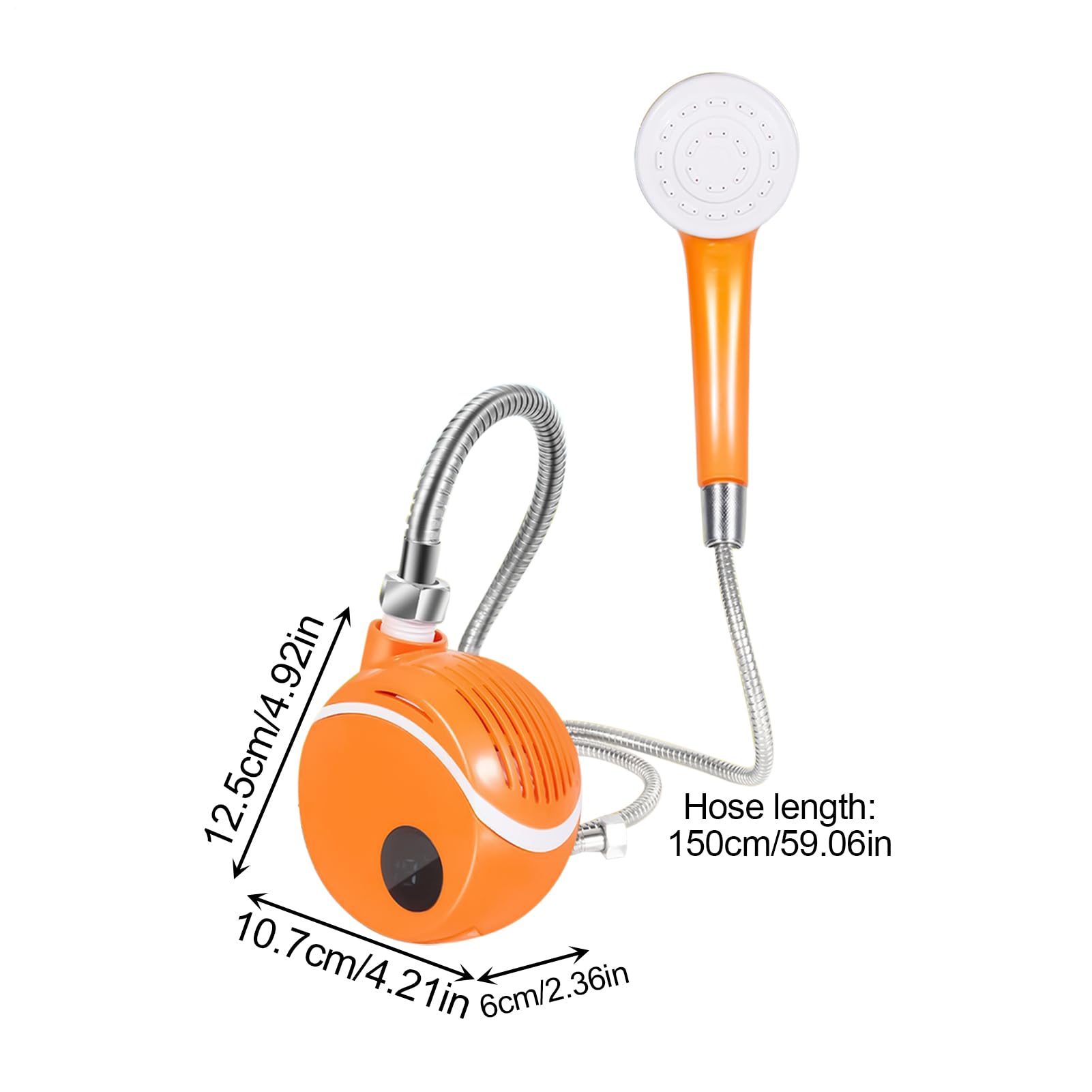 Générique Douche Portable Poche étanche pour pommeau de Douche | Douche de camping rechargeable avec affichage LED intelligent pour les voyages en plein air, camping-car, voiture, lavage