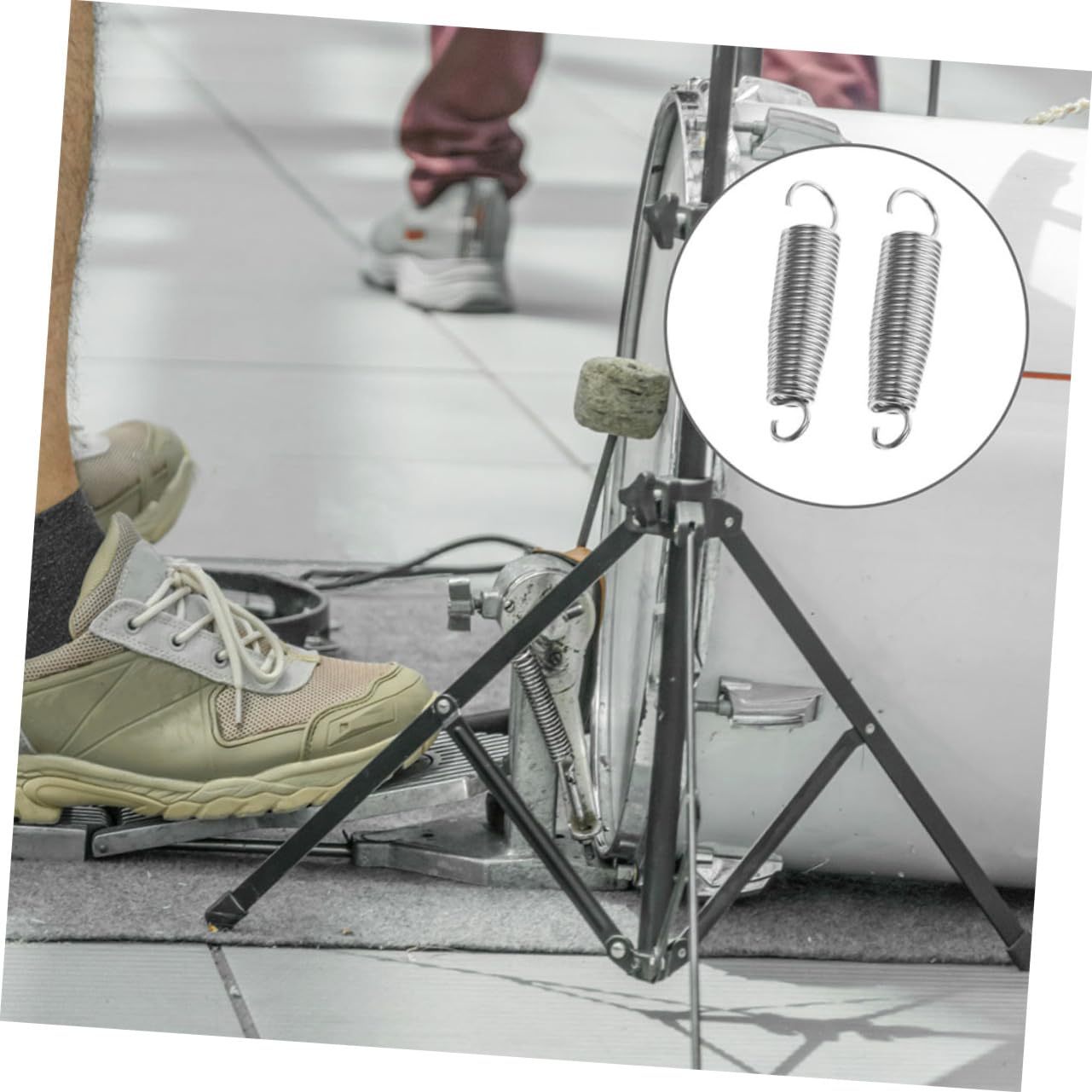 Set 2 Pezzi Molla in Acciaio Inox Per Battente Grancassa, Anelli Di Tensione Per Batteria, Accessori Per Battente Tamburo Compatibili Per Batteristi, Ricambi Per Percussioni