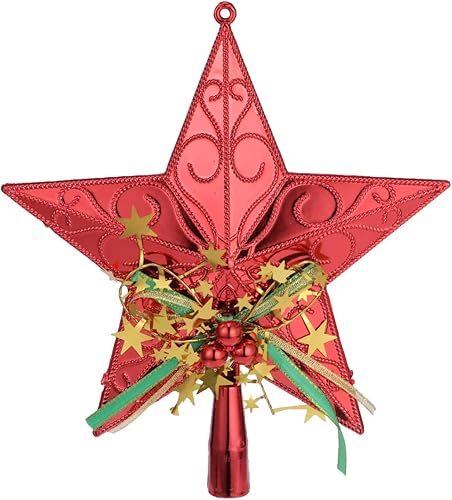 Amosfun Decoración de estrella para árbol de Navidad de 7.9 in, decoración de árbol de Navidad con purpurina (rojo) disponible en Yaxa Colombia