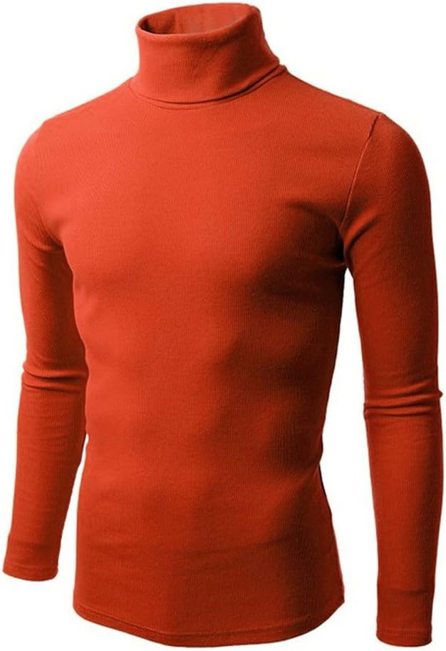 Thiness Men's Long Sleeve Cottne Knitted Mock Turtleneck Sweater 10 Colors