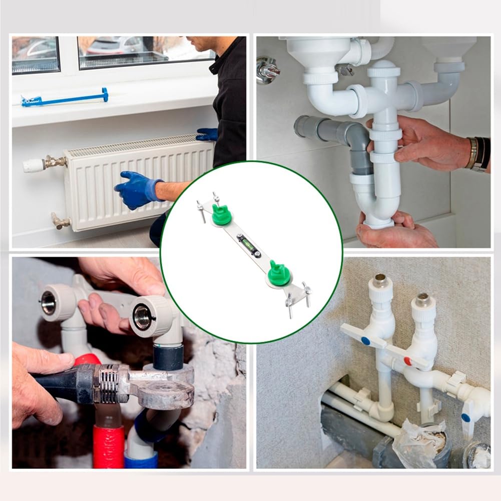 Nivelador para tubos de agua caliente y fría de metal con indicador de A – Herramienta de nivelación de precisión para ajustes hidráulicos