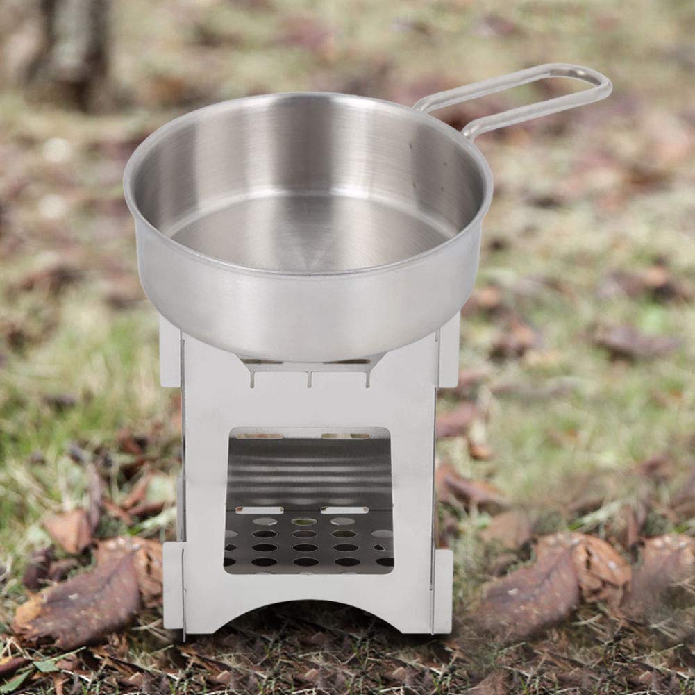 VGEBY en Plein air Portable Pique-Nique en Acier Inoxydable Batterie De Cuisine Set Pot Cuisson Camping Randonnée