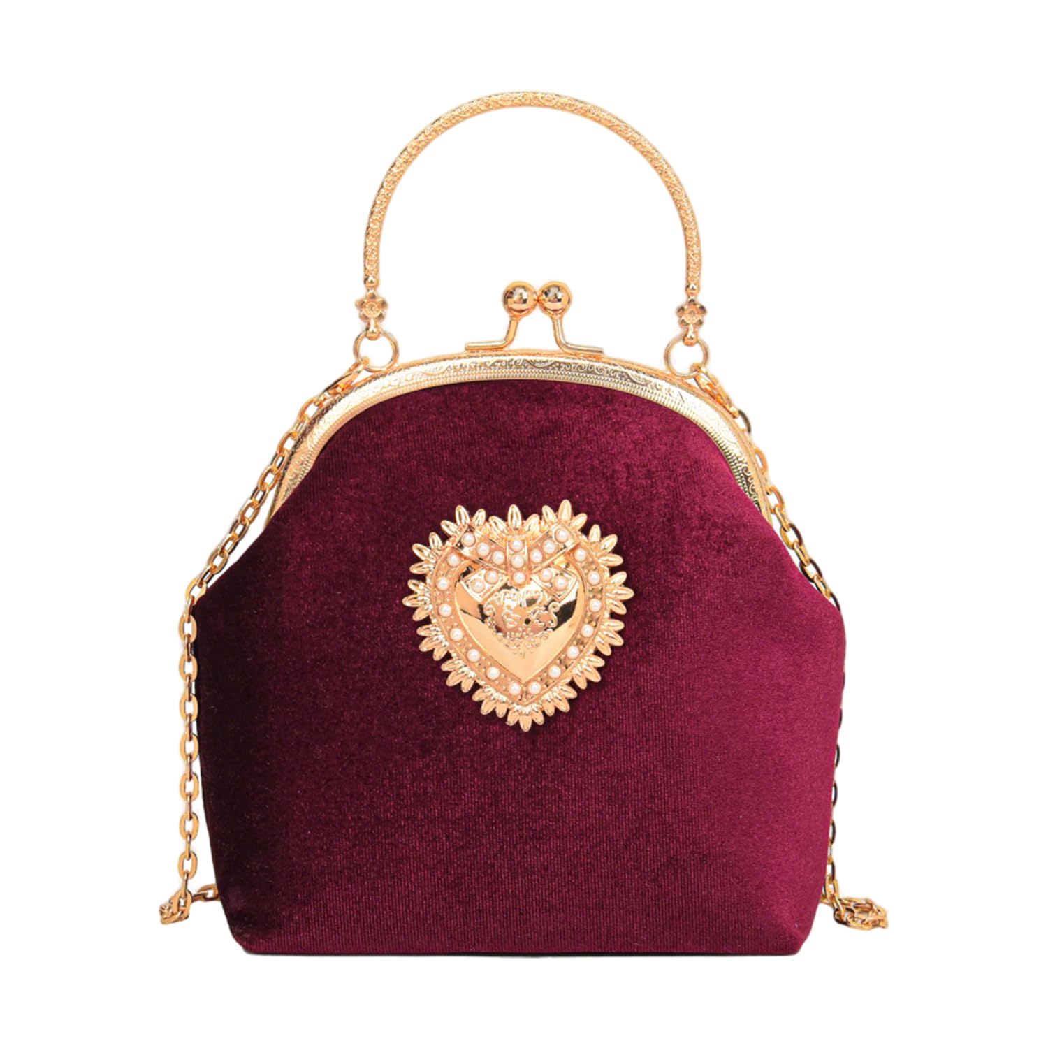 Pahajim‌ Bolso Fiesta Mujer Bolso Noche Elegante Cartera de Mano, Vintage Clutch Ceremonia con Cadena para Boda Novia Cocktai Banquete