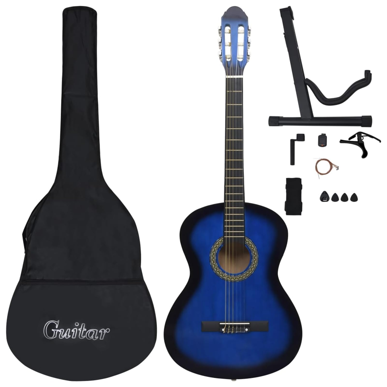 ZEYUAN Set Chitarra Classica per Principianti 12 pz Blu 4/4 39",Arte e Svago,Hobby e Arti Creative,Strumenti Musicali,Strumenti a Corda,Chitarre-70109
