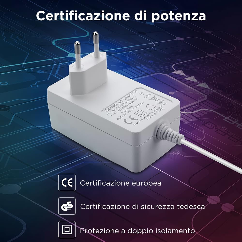 Govee Striscia LED, Smart WiFi Striscia RGB, Compatibile con Alexa, Google Assistant e APP, Modalità Musica, Multicolore Luci Camera da Letto, Bar, Festa, 24V, 2 Rotoli da 5 M | Compatibile con Alexa & Google Assistant, Alimentazione 24V, Camera da Letto,