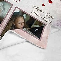 Vista 28 de Custom Memorial Blankets with Photo to Your Loved One's Memory, Memory Lane in Loving Memory Photo Blanket to Remind You of Your Beloved Ones 40x50