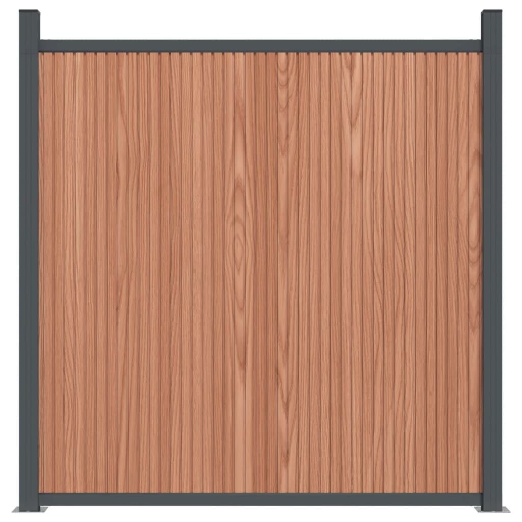 Vallas de jardín de WPC 180 x 186 cm Panel de Valla Jardin, Panel de Valla Elemento de Protección Visual para Terraza y Jardín Marrón