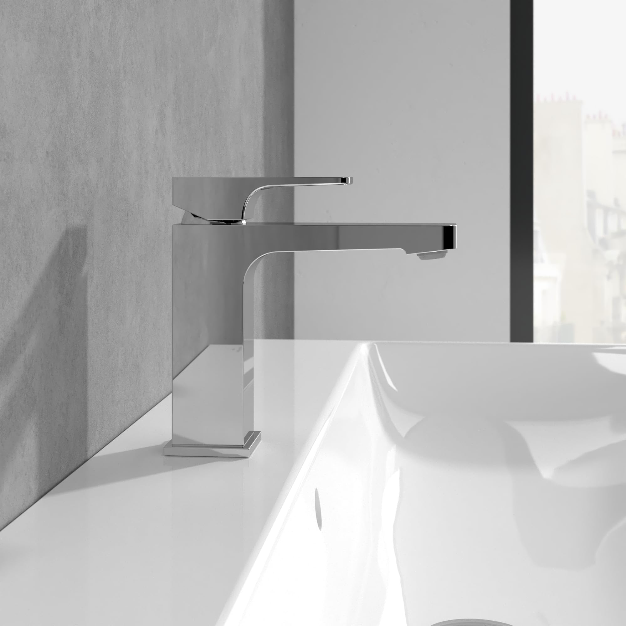 VILLEROY AND BOCH Architectura Square bateria umywalkowa z chromowanym zamkiem