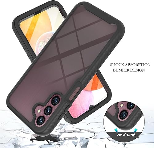 Miniatura 10 de Funda para Samsung Galaxy A13 LTE 4G, Samsung A13 LTE Funda para teléfono con protector de pantalla integrado, cubierta trasera delgada transparente