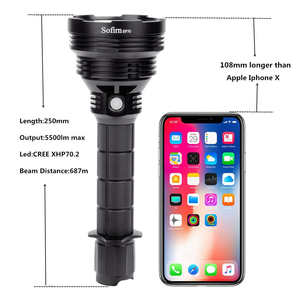 Sofirn SP70 Powerful Flashlight, High Lumens Bright 5500lm, Cree