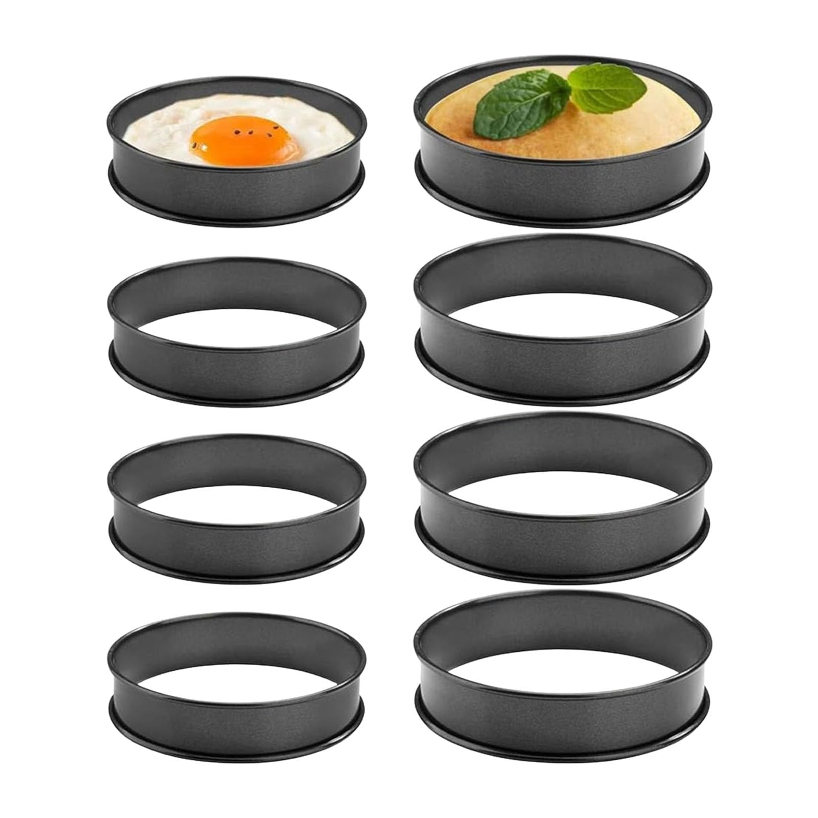 Tsophreniq Round Border Baking Molds Up to 230°C Dishwasher Safe Metal Circlets for Professional Dough Making Nonstick Pastry Molds