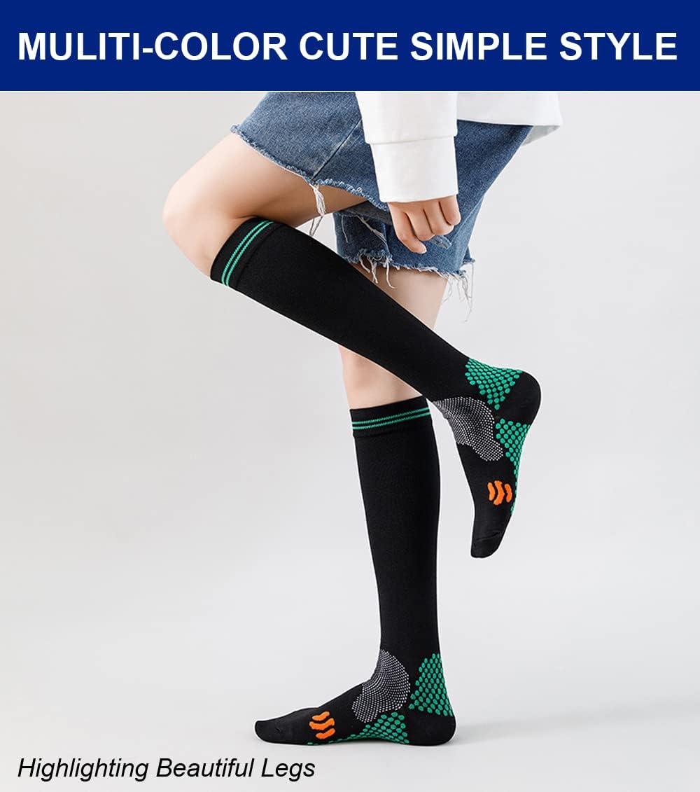 3 Pairs Compression Socks for Women 20-30 mmhg Knee High, Womens Compression Socks Compression Stockings for Women - Image 2