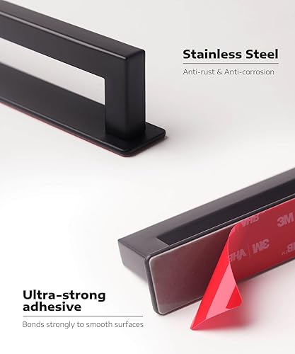 Miniatura 2 de RVPEKUPE Paquete de 1 manija autoadhesiva para gabinete, asas adhesivas, sin perforaciones, mango para armarios, cajones, puertas correderas de