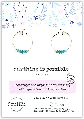 Miniatura 10 de SoulKu Gold Hoop Earrings For Women, 14k Gold Earrings with Moonstone Gemstones, Delicate Jewelry for Women, Handmade Gift for Sister and Bestfriend