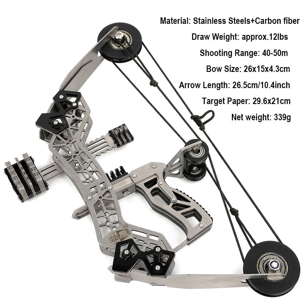 SHARROW Compound Bogen und Pfeile Set für Jugend und Erwachsene, Taschenbogen Compoundbogen Pfeile Kit mit Zielscheibe für Bogenschießen Outdoor Schießen (Typ 9)