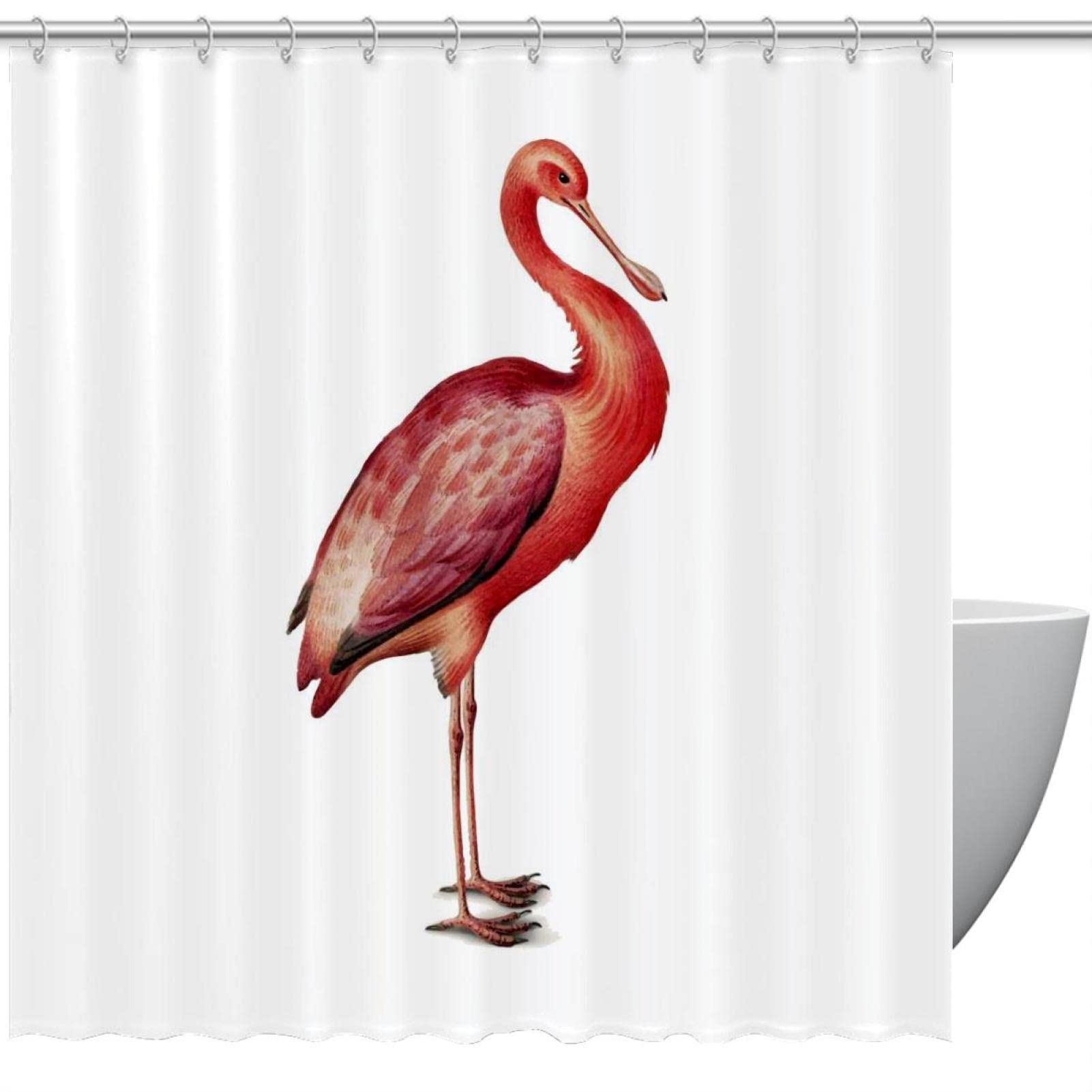 Rideau de douche Roseate Spoonbill de 167x182 cm pour salle de bain