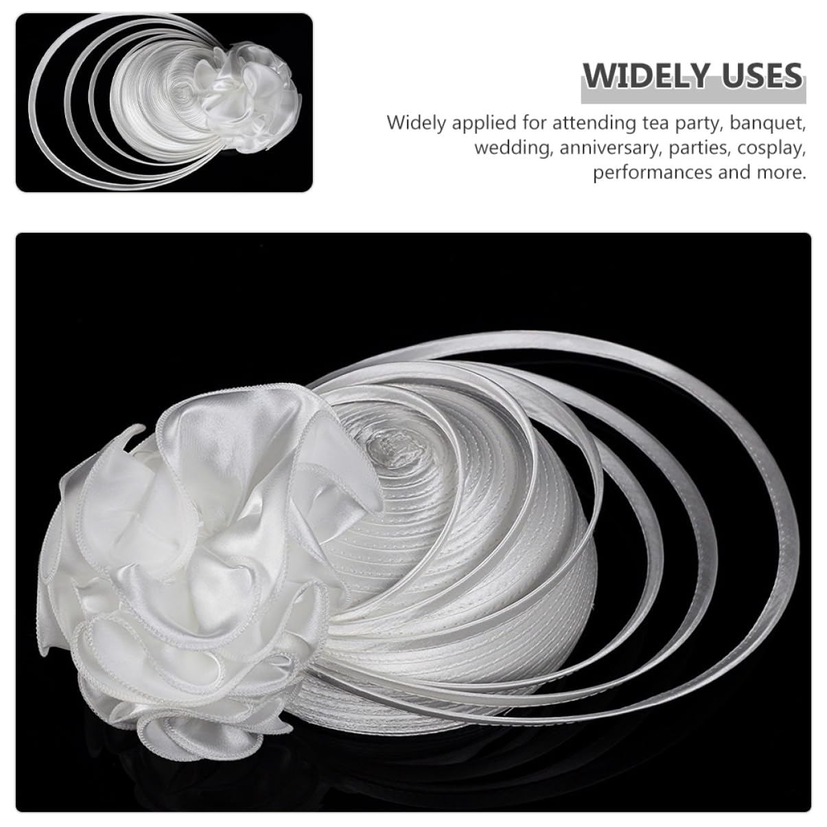 SHERCHPRY 2 sombreros de fiesta de cóctel para mujer, accesorios para el cabello, tocado de novia, decoración para el cabello, diadema