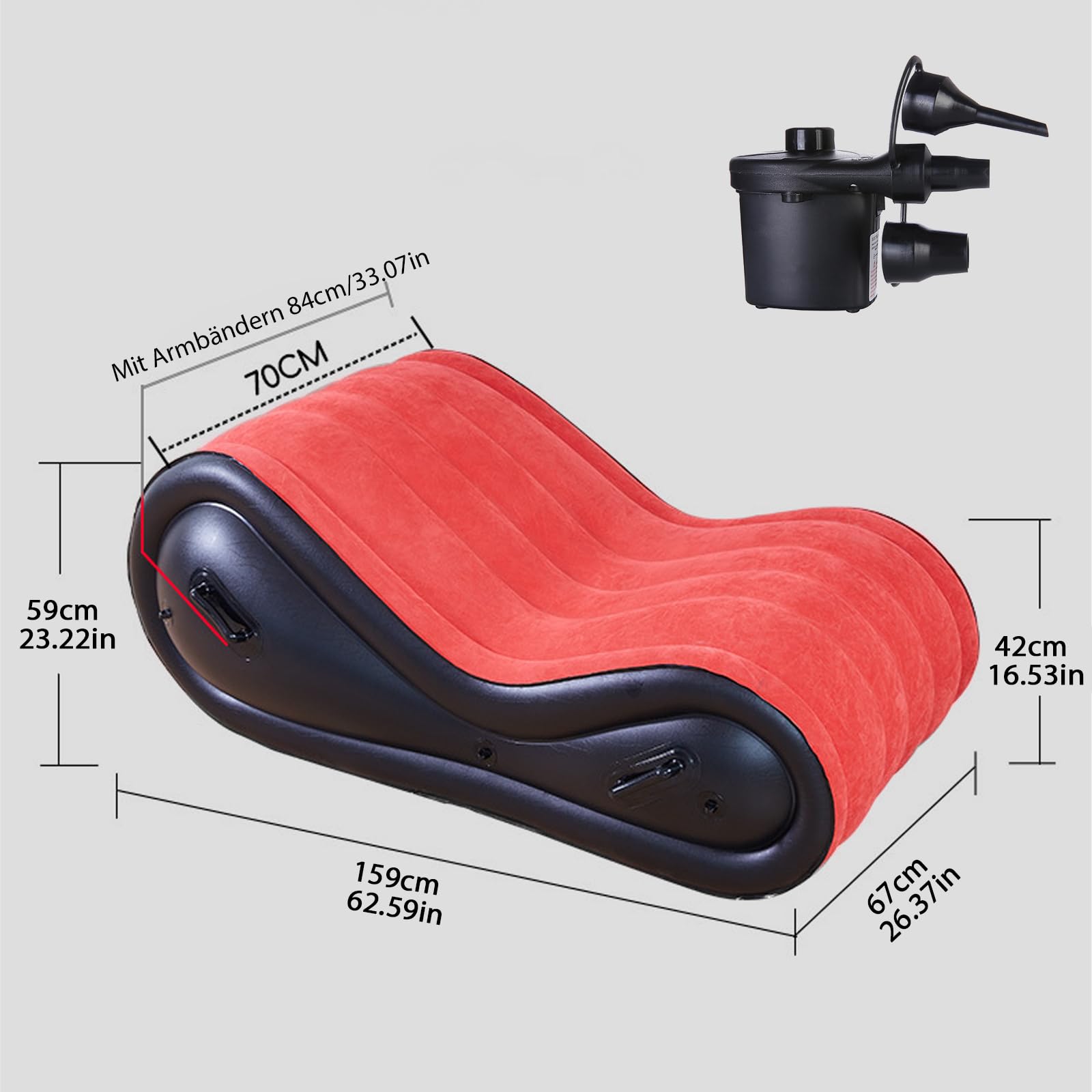 Divano gonfiabile per coppie, cuscini e rampe sexy, rampa multifunzionale con supporto lombare, manette e cavigliere, mobili per il sesso BDSM, set di giocattoli sessuali.