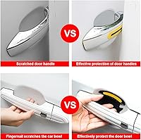 Vista 4 de 8 calcomanías reflectantes para manija de automóvil, película protectora de fibra de carbono 3D para cubrir los arañazos, tiras protectoras