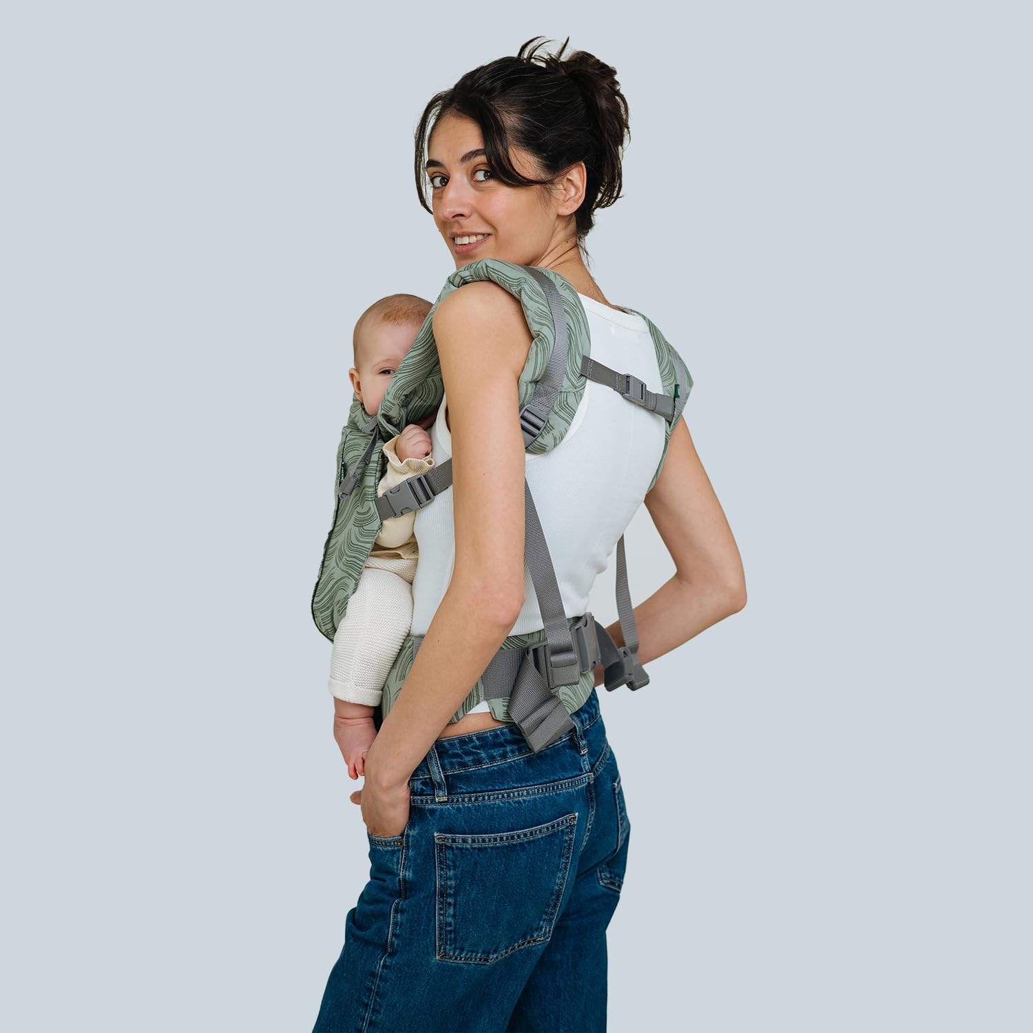 Love & Carry ONE Evo Babytrage für Neugeborene (Acacia) | Für Babys, Ergonomisch