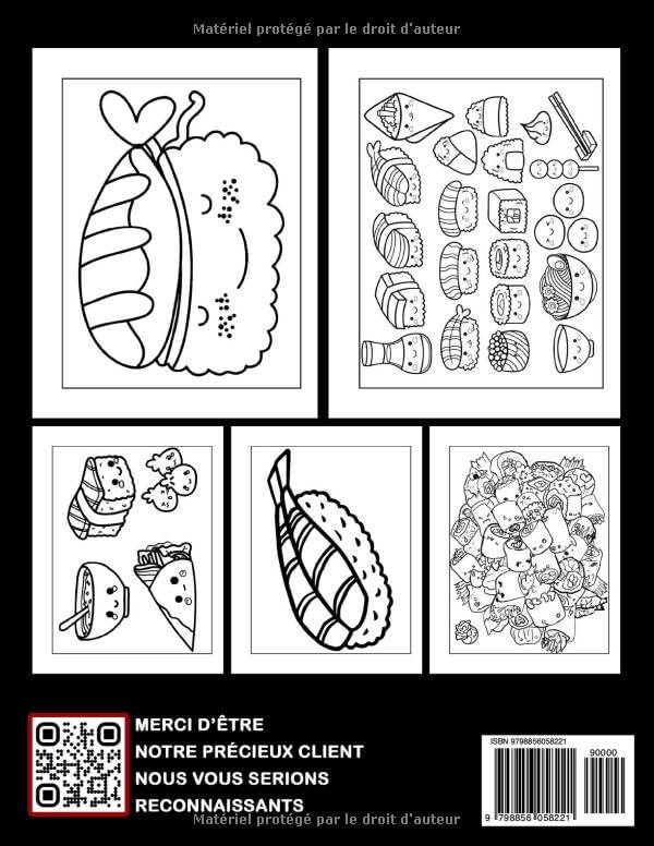 Miniatura 2 de Livre de coloriage Kawaii Sushi Laissez libre cours à votre créativité avec ce liv (French Edition)