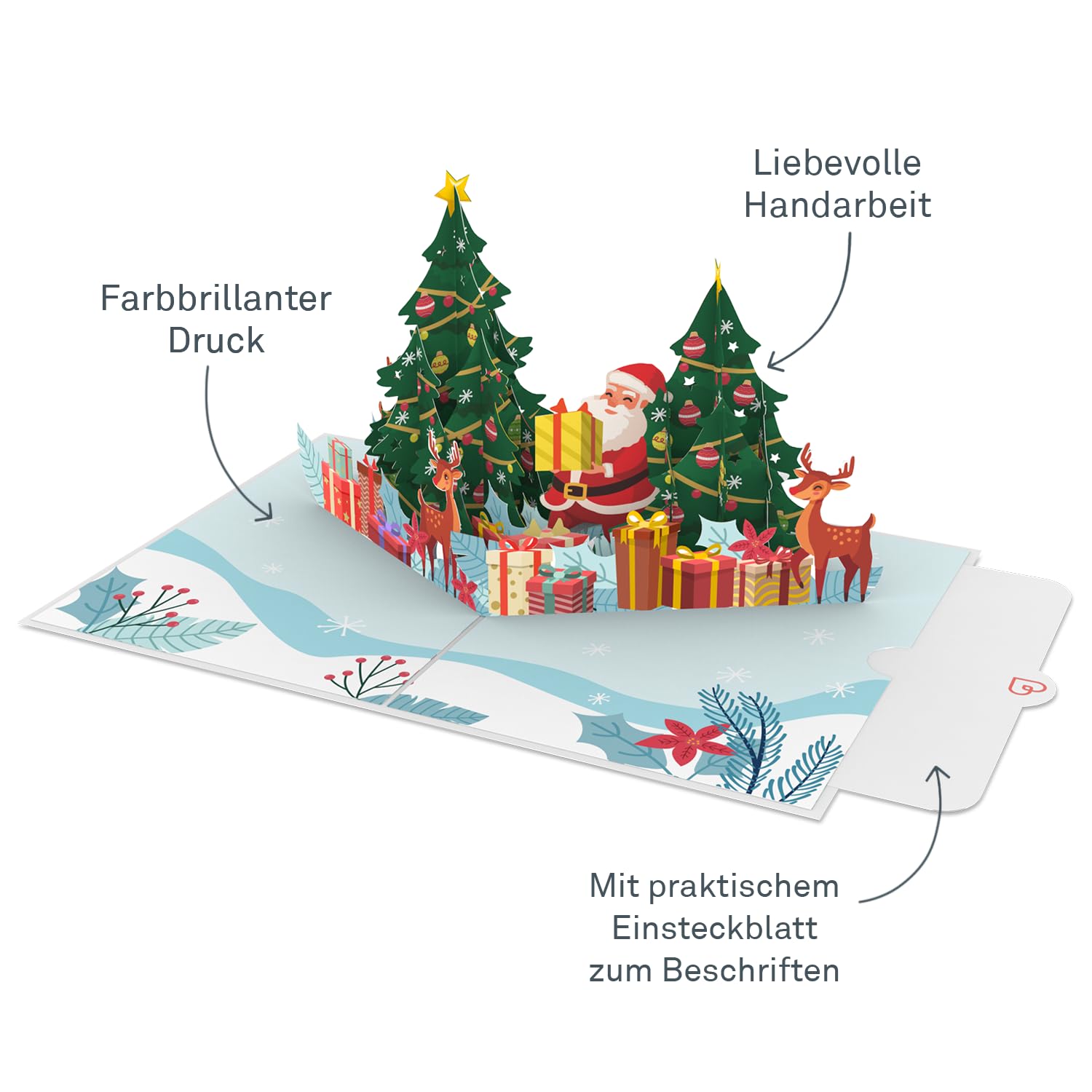Livre De 8 Cartes De Vœux – Joyeux Noël – Les Rennes Du Père Noël – Neuf