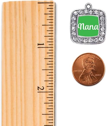 Miniatura 9 de Inspired Silver - Adornos navideños con dijes cuadrados de plata con joyas de circonita cúbica, Metal Gema, circonita