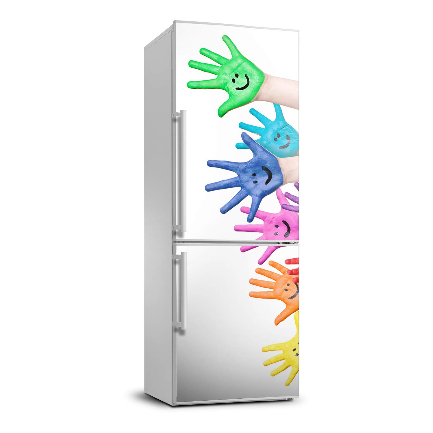 Vinilo refrigerador autoadhesivo lavable 60x180 cm diseño manos pintadas