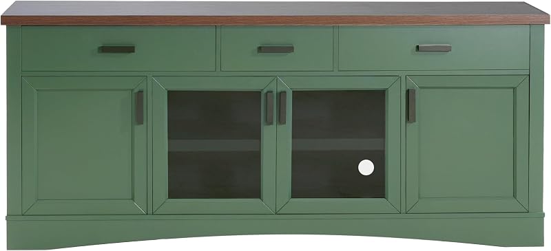 Christopher Knight Home Diver Modern TV Stands for Living Room, Entertainment Center with Storage and Adjustable Shelves, Wooden TV Console with Storage, for TV up to 65 Inch, Green image 6