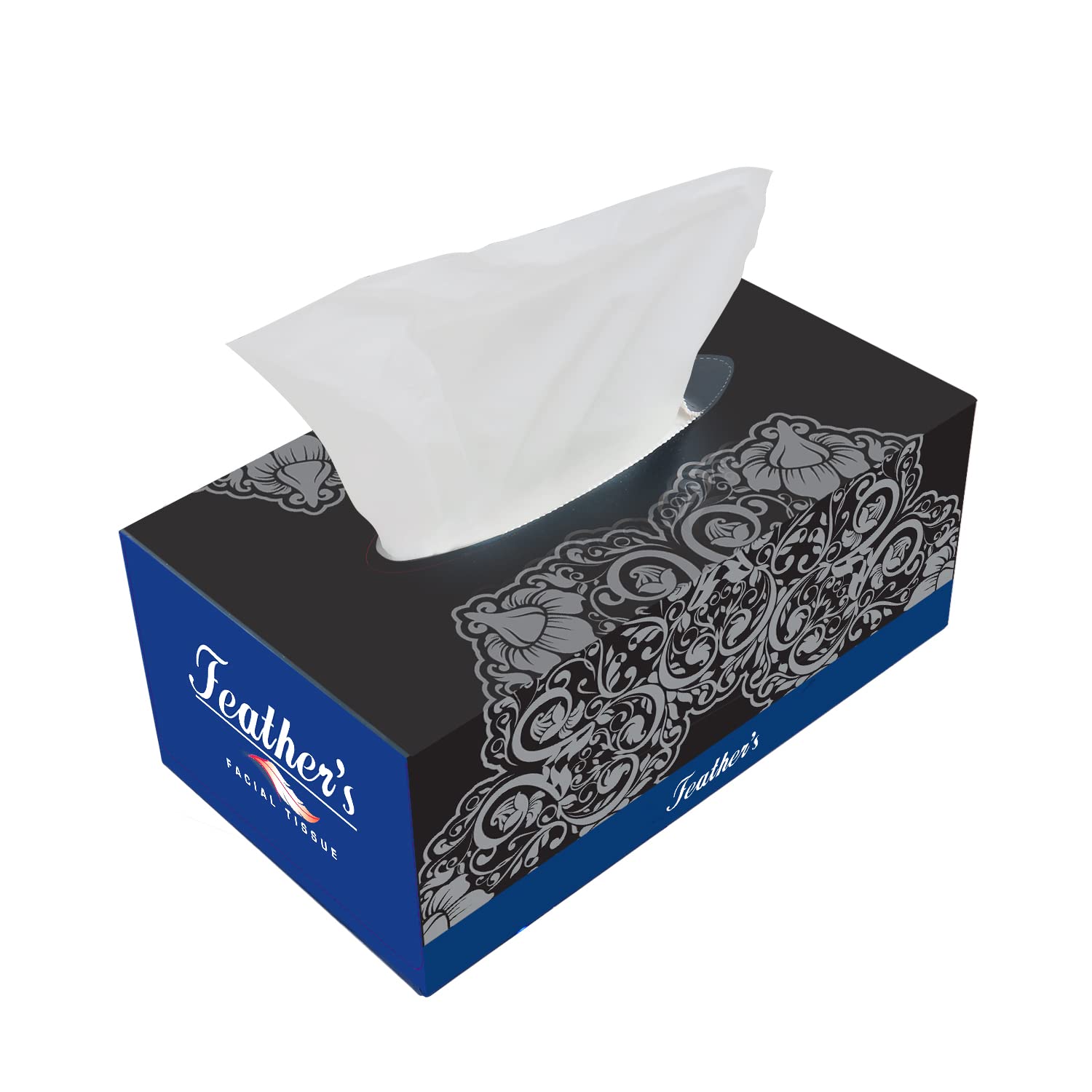 feather's face tissue box (dry) | 2 ply, 200 pulls per box, pack of 6 | super soft & absorbent facial tissue box | facial tissue papers | virgin paper, biodegradable (random color box)