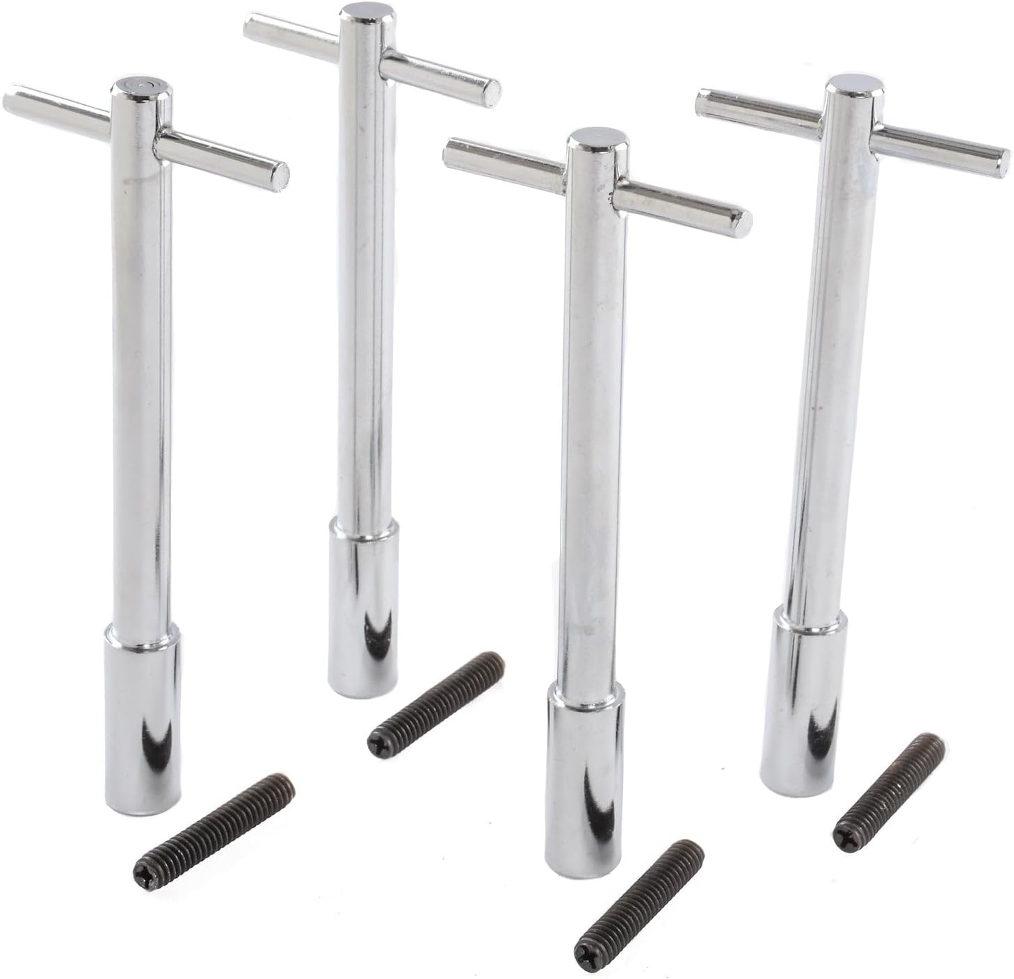 JEGS Valve Cover T-Bar Wing Nuts | Chrome-Plated Steel | 4 Per Package | 1.375 Thread Length | Tall Design Measures 5� Length | 1/4 �-20 Thread Size