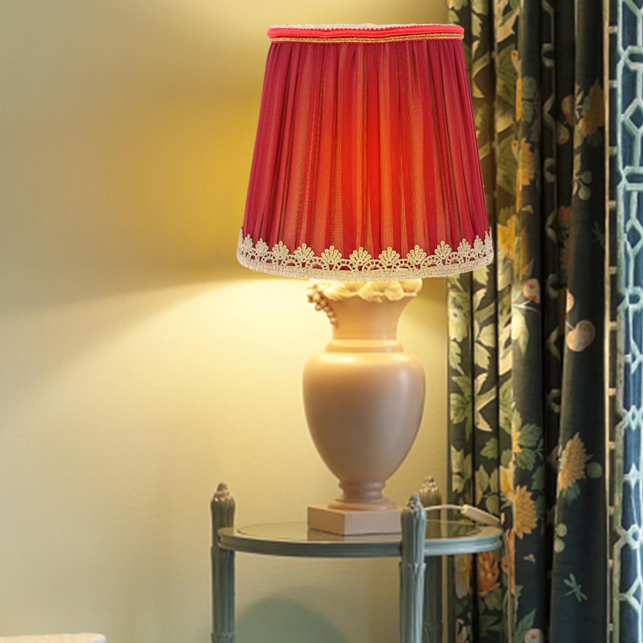 ORFOFE Cloth Lampshade 5.91 Inch Fabric Lamp Shade for E14 Screw Base Ceiling Wall Lamps Decorative Cover for Living Room Bedroom Study Lighting - Image 2