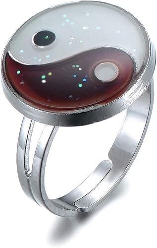 Miniatura 3 de 15 anillos ajustables de estado de ánimo mixtos para cambiar de color, anillos para festival, cumpleaños, Navidad, disfraces, accesorios de fiesta