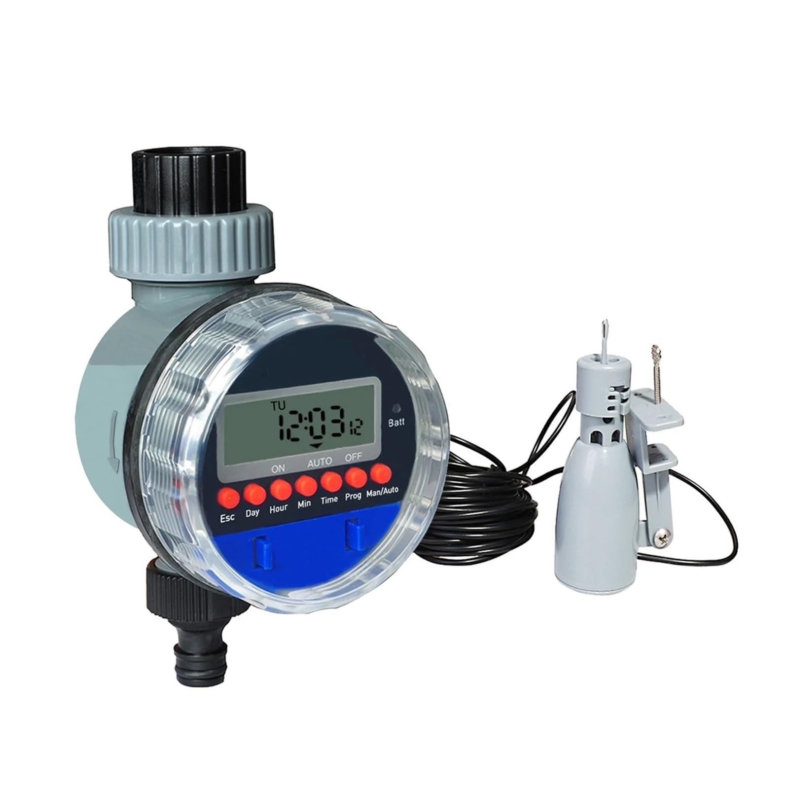 NURII Temporizzatore Automatico for irrigazione con Display LCD, con sensore Pioggia Temporizzatore elettronico for valvola a Sfera da Giardino Domestico for irrigazione da Giardino