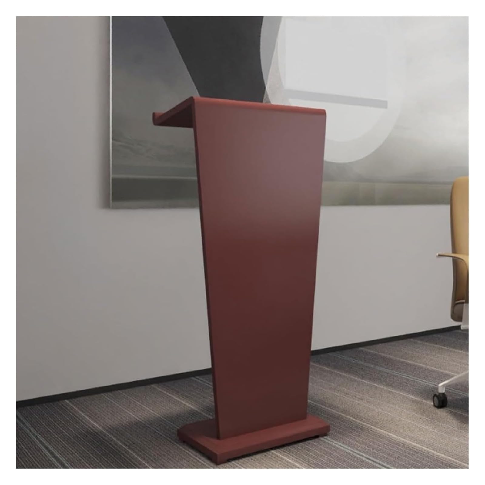 Lutrin moderne en bois polyvalent pour présentations, hôtel, réception, bureau, design en bois blanc, idéal pour les événements, les conférences en public et les slish