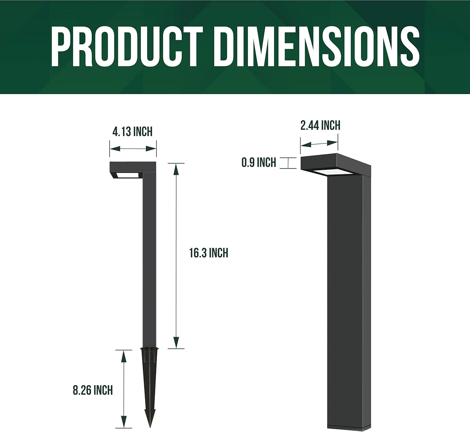 GKOLED 4-Pack Low Voltage Landscape Lighting, Pathway Lights, 3W 9-15V AC/DC Wired Outdoor LED Landscape Path Lights for Garden Driveway Accent Lighting Fixtures, Die-cast Aluminum Housing, UL-Listed